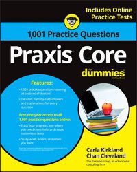 Cover image for Praxis Core: 1,001 Practice Questions For Dummies