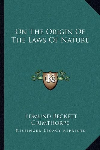 Cover image for On the Origin of the Laws of Nature