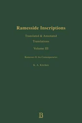 Cover image for Ramesside Inscriptions: Translated and Annotated