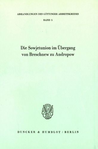 Cover image for Die Sowjetunion Im Ubergang Von Breschnew Zu Andropow