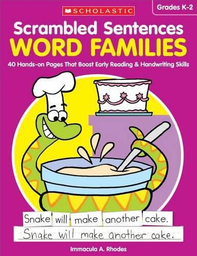 Cover image for Scrambled Sentences: Word Families: 40 Hands-On Pages That Boost Early Reading & Handwriting Skills