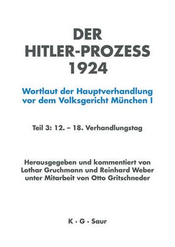 Cover image for Hitler-Prozess 1924 Tl.3