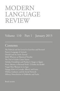 Cover image for Modern Language Review (110: 1) January 2015