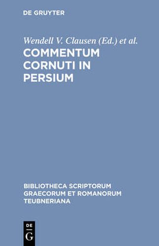 Cover image for Commentum Cornuti in Persium