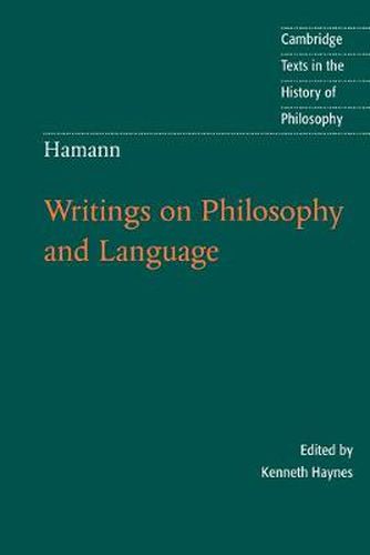 Cover image for Hamann: Writings on Philosophy and Language