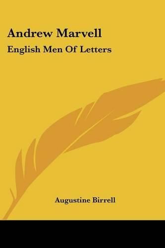 Cover image for Andrew Marvell: English Men of Letters