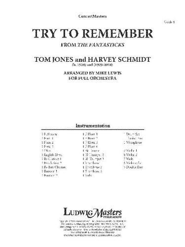 Cover image for Try to Remember (from the Fantasticks): Conductor Score