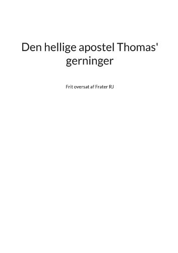 Cover image for Den hellige apostel Thomas' gerninger