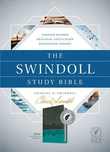 NLT Swindoll Study Bible Brown/Teal/Blue, Indexed, The