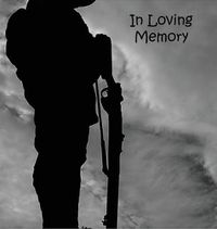 Cover image for Soldier at War, Fighting, Hero, In Loving Memory Funeral Guest Book, Wake, Loss, Memorial Service, Love, Condolence Book, Funeral Home, Combat, Church, Thoughts, Battle and In Memory Guest Book (Hardback)