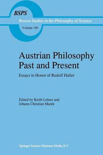Cover image for Austrian Philosophy Past and Present: Essays in Honor of Rudolf Haller