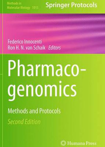 Cover image for Pharmacogenomics: Methods and Protocols