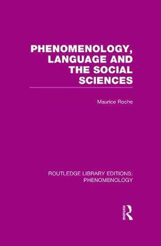 Cover image for Phenomenology, Language and the Social Sciences