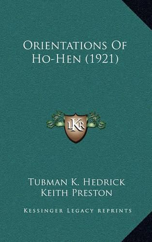 Cover image for Orientations of Ho-Hen (1921)