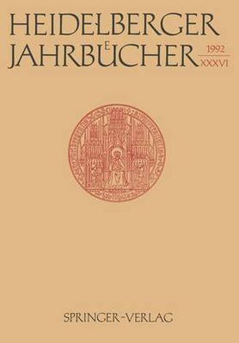 Cover image for Heidelberger Jahrbucher