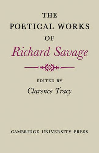 Cover image for The Poetical Works of Richard Savage