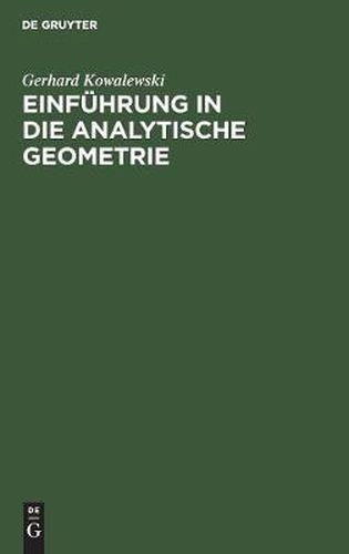 Cover image for Einfuhrung in die analytische Geometrie