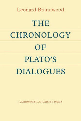 Cover image for The Chronology of Plato's Dialogues