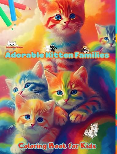 Cover image for Adorable Kitten Families - Coloring Book for Kids - Creative Scenes of Endearing and Playful Cat Families