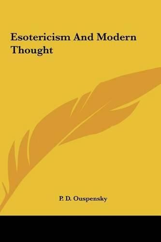 Cover image for Esotericism and Modern Thought