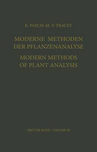 Cover image for Moderne Methoden der Pflanzenanalyse / Modern Methods of Plant Analysis