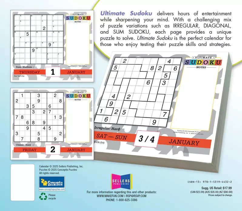 2026 Ultimate Sudoku Boxed/Daily Calendar