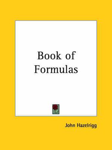 Cover image for Book of Formulas (1904)