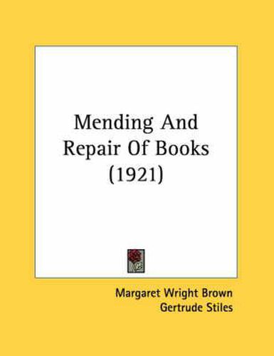 Cover image for Mending and Repair of Books (1921)