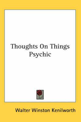 Cover image for Thoughts on Things Psychic