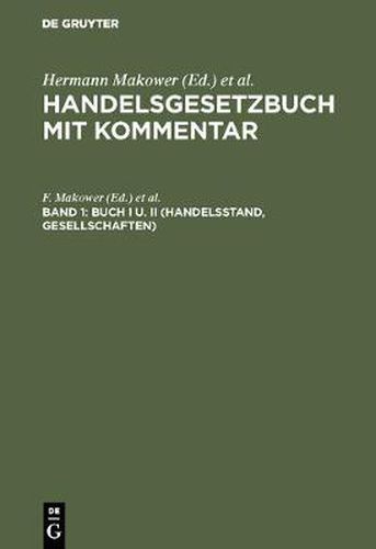 Cover image for Buch I u. II (Handelsstand, Gesellschaften)