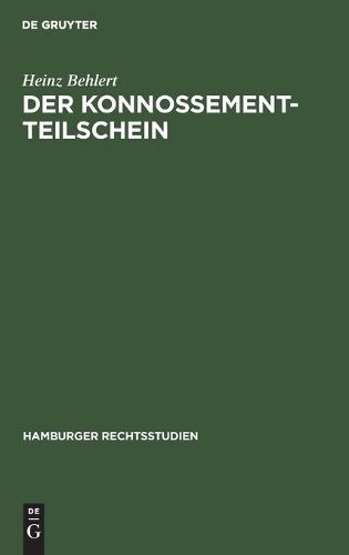 Cover image for Der Konnossement-Teilschein