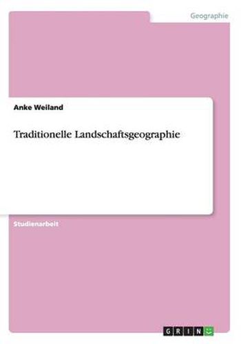 Cover image for Traditionelle Landschaftsgeographie