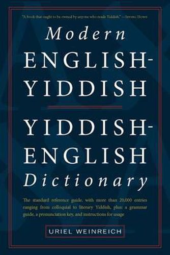 Cover image for Modern English-Yiddish Yiddish-English Dictionary