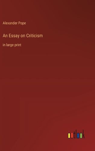 Cover image for An Essay on Criticism