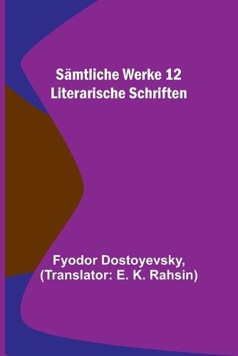 Cover image for Saemtliche Werke 12