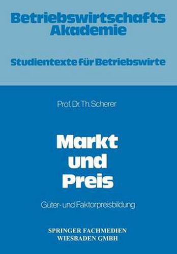 Cover image for Markt Und Preis