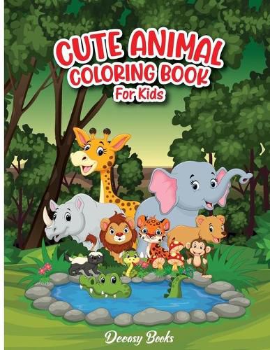 Cover image for Cute Animal Coloring Book For Kids