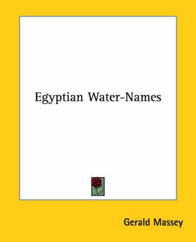 Cover image for Egyptian Water-Names