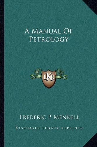 Cover image for A Manual of Petrology