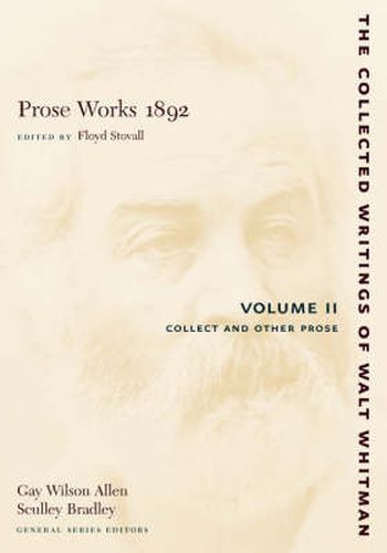 Cover image for The Prose Works 1892: Volume II: Collect and Other Prose