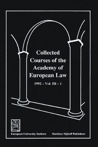 Cover image for Collected Courses of the Academy of European Law:European Community Law, 1992