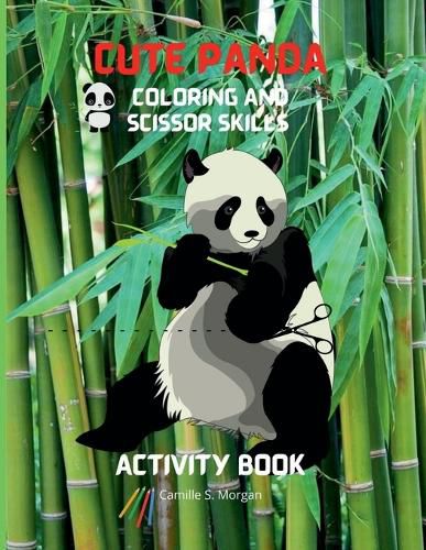 Cover image for Cute Panda Coloring and Scissor Skills Activity Book