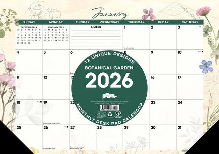 Cover image for Botanical Garden 2026 17 X 12 Small Monthly Deskpad