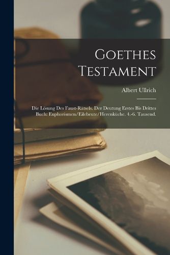 Cover image for Goethes Testament