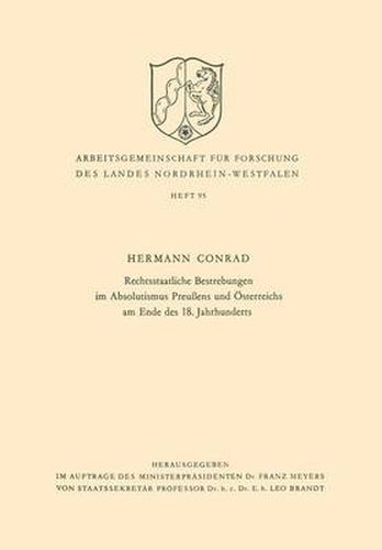 Cover image for Rechtsstaatliche Bestrebungen Im Absolutismus Preussens Und OEsterreichs Am Ende Des 18. Jahrhunderts