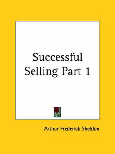 Cover image for Successful Selling Vol. 1 (1924)