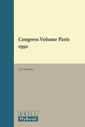 Cover image for Congress Volume Paris 1992