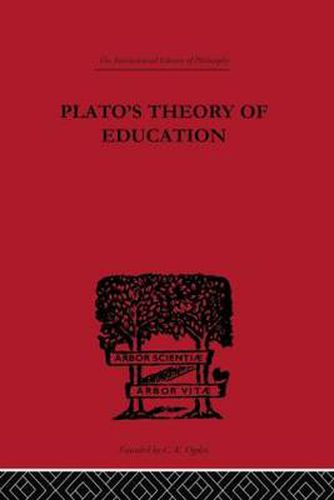 Cover image for Plato's Theory of Education