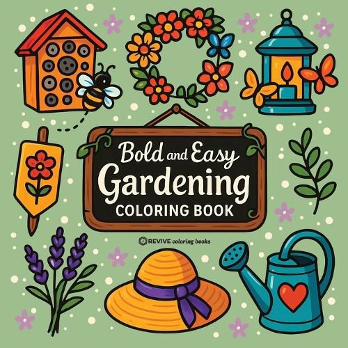 Cover image for Bold & Easy Gardening Coloring Book