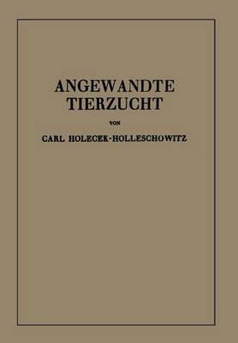 Cover image for Angewandte Tierzucht Auf Rassenbiologischer Grundlage
